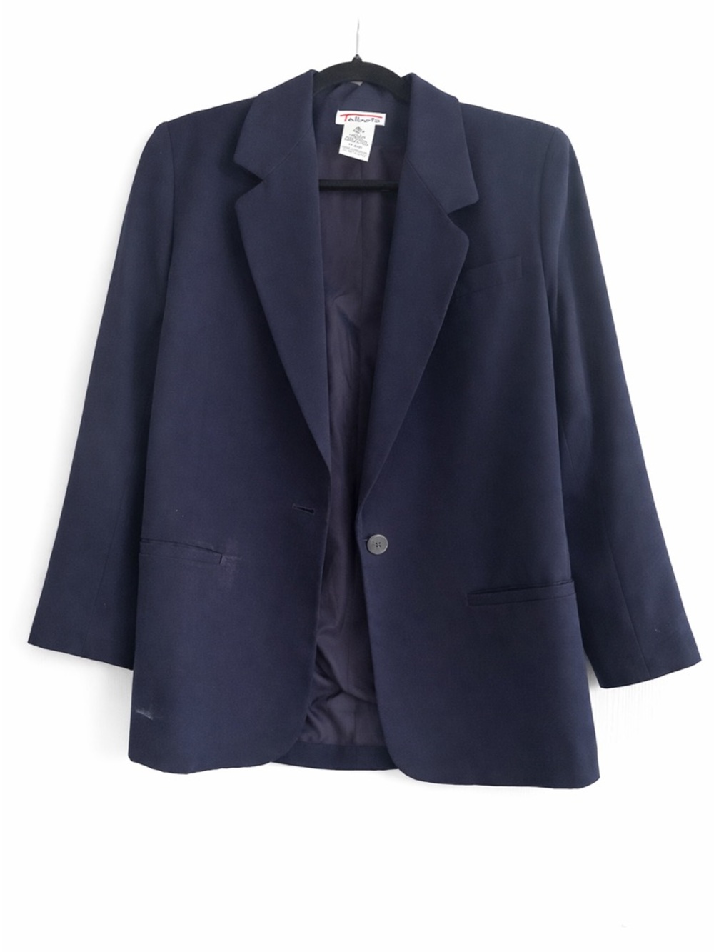 Talbots Navy 100% Wool Single Button Blazer Size 4